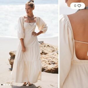 Anthropologie Cream Maxi Dress